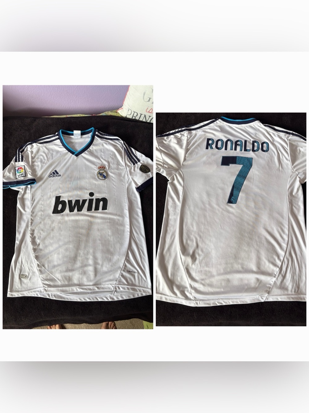 Real Madrid CF x Adidas Climacool x Cristiano Ronaldo #7 white jersey men’s XL
